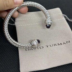 David Yurman Cable Bracelet Silver Purple Stone Chic